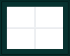 WDMA 30x24 (29.5 x 23.5 inch) Oak Wood Green Aluminum Push out Awning Window with Colonial Grids Exterior