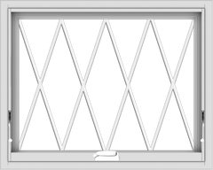 WDMA 30x24 (29.5 x 23.5 inch) White Vinyl uPVC Crank out Awning Window without Grids with Diamond Grills