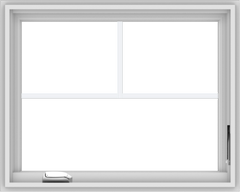 WDMA 30x24 (29.5 x 23.5 inch) White Vinyl uPVC Crank out Casement Window with Fractional Grilles