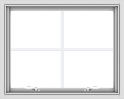 WDMA 30x24 (29.5 x 23.5 inch) White uPVC Vinyl Push out Awning Window with Colonial Grids Interior