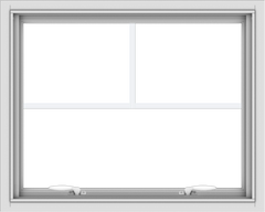 WDMA 30x24 (29.5 x 23.5 inch) White uPVC Vinyl Push out Awning Window with Fractional Grilles