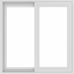 WDMA 30x30 (29.5 x 29.5 inch) Vinyl uPVC White Slide Window without Grids Exterior