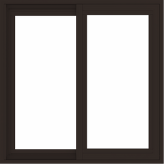 WDMA 30x30 (29.5 x 29.5 inch) Vinyl uPVC Dark Brown Slide Window without Grids Exterior