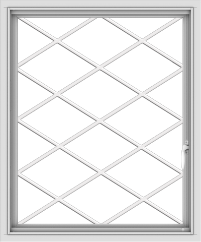 WDMA 30x36 (29.5 x 35.5 inch) Vinyl uPVC White Push out Casement Window  with Diamond Grills