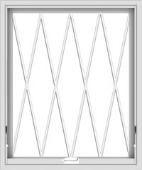 WDMA 30x36 (29.5 x 35.5 inch) White Vinyl uPVC Crank out Awning Window without Grids with Diamond Grills