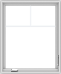 WDMA 30x36 (29.5 x 35.5 inch) White Vinyl uPVC Crank out Casement Window with Fractional Grilles