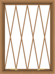 WDMA 30x40 (29.5 x 39.5 inch) Oak Wood Green Aluminum Push out Awning Window without Grids with Diamond Grills