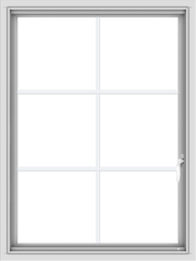 WDMA 30x40 (29.5 x 39.5 inch) Vinyl uPVC White Push out Casement Window with Colonial Grids