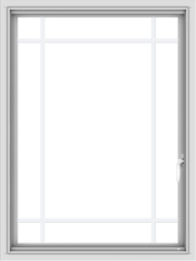 WDMA 30x40 (29.5 x 39.5 inch) Vinyl uPVC White Push out Casement Window with Prairie Grilles