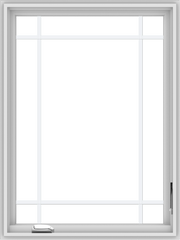 WDMA 30x40 (29.5 x 39.5 inch) White Vinyl uPVC Crank out Casement Window with Prairie Grilles