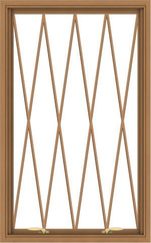 WDMA 30x48 (29.5 x 47.5 inch) Oak Wood Green Aluminum Push out Awning Window without Grids with Diamond Grills