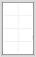 WDMA 30x48 (29.5 x 47.5 inch) uPVC Vinyl White push out Casement Window with Colonial Grids