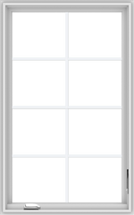 WDMA 30x48 (29.5 x 47.5 inch) White Vinyl uPVC Crank out Casement Window with Colonial Grids