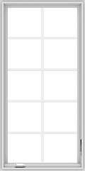 WDMA 30x60 (29.5 x 59.5 inch) White Vinyl uPVC Crank out Casement Window with Colonial Grids