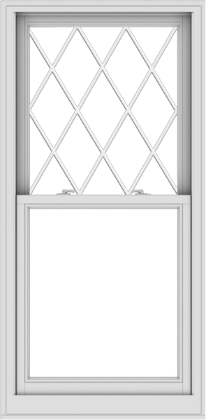 WDMA 30x61 (29.5 x 60.5 inch)  Aluminum Single Double Hung Window with Diamond Grids