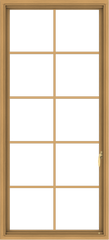 WDMA 30x66 (29.5 x 65.5 inch) Pine Wood Light Grey Aluminum Push out Casement Window with Colonial Grids