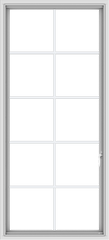 WDMA 30x66 (29.5 x 65.5 inch) White Vinyl uPVC Push out Casement Window with Colonial Grids