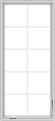 WDMA 30x66 (29.5 x 65.5 inch) White Vinyl uPVC Crank out Casement Window with Colonial Grids