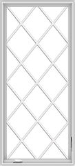 WDMA 30x66 (29.5 x 65.5 inch) White Vinyl uPVC Crank out Casement Window without Grids with Diamond Grills