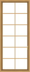 WDMA 30x72 (29.5 x 71.5 inch) Pine Wood Light Grey Aluminum Push out Casement Window with Colonial Grids