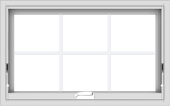 WDMA 32x20 (31.5 x 19.5 inch) White Vinyl uPVC Crank out Awning Window with Colonial Grids Interior