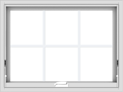 WDMA 32x24 (31.5 x 23.5 inch) White Vinyl uPVC Crank out Awning Window with Colonial Grids Interior