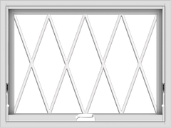 WDMA 32x24 (31.5 x 23.5 inch) White Vinyl uPVC Crank out Awning Window without Grids with Diamond Grills