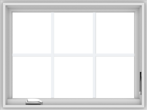 WDMA 32x24 (31.5 x 23.5 inch) White Vinyl UPVC Crank out Casement Window with Colonial Grids Interior