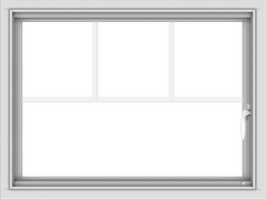 WDMA 32x24 (31.5 x 23.5 inch) White uPVC Vinyl Push out Casement Window with Fractional Grilles