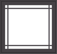 WDMA 32x30 (31.5 x 29.5 inch) Pine Wood Dark Grey Aluminum Crank out Casement Window with Prairie Grilles