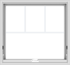 WDMA 32x30 (31.5 x 29.5 inch) White Vinyl uPVC Crank out Awning Window with Fractional Grilles