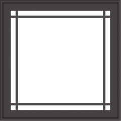 WDMA 32x32 (31.5 x 31.5 inch) Pine Wood Dark Grey Aluminum Crank out Casement Window with Prairie Grilles