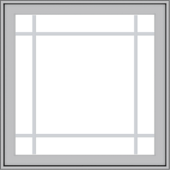 WDMA 32x32 (31.5 x 31.5 inch) Pine Wood Light Grey Aluminum Push out Casement Window with Prairie Grilles