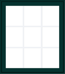 WDMA 32x36 (31.5 x 35.5 inch) Oak Wood Green Aluminum Push out Awning Window with Colonial Grids Exterior