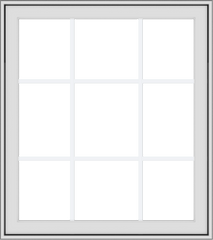 WDMA 32x36 (31.5 x 35.5 inch) White Vinyl uPVC Crank out Awning Window with Colonial Grids Exterior