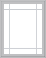 WDMA 32x40 (31.5 x 39.5 inch) Pine Wood Light Grey Aluminum Push out Casement Window with Prairie Grilles