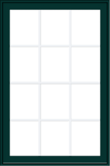 WDMA 32x48 (31.5 x 47.5 inch) Oak Wood Green Aluminum Push out Awning Window with Colonial Grids Exterior