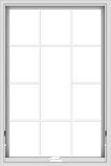 WDMA 32x48 (31.5 x 47.5 inch) White Vinyl uPVC Crank out Awning Window without Grids with Victorian Grills