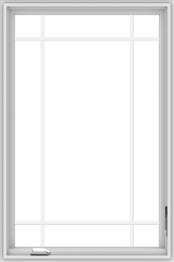 WDMA 32x48 (31.5 x 47.5 inch) White Vinyl UPVC Crank out Casement Window with Prairie Grilles