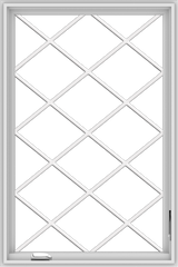 WDMA 32x48 (31.5 x 47.5 inch) White Vinyl UPVC Crank out Casement Window without Grids with Diamond Grills