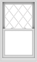 WDMA 32x54 (31.5 x 53.5 inch)  Aluminum Single Double Hung Window with Diamond Grids