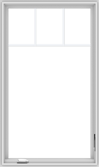 WDMA 32x54 (31.5 x 53.5 inch) White Vinyl UPVC Crank out Casement Window with Fractional Grilles