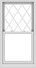 WDMA 32x60 (31.5 x 59.5 inch)  Aluminum Single Double Hung Window with Diamond Grids