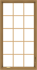 WDMA 32x60 (31.5 x 59.5 inch) Pine Wood Dark Grey Aluminum Crank out Casement Window without Grids