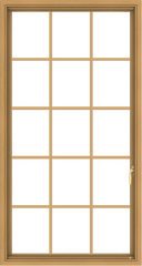 WDMA 32x60 (31.5 x 59.5 inch) Pine Wood Light Grey Aluminum Push out Casement Window without Grids