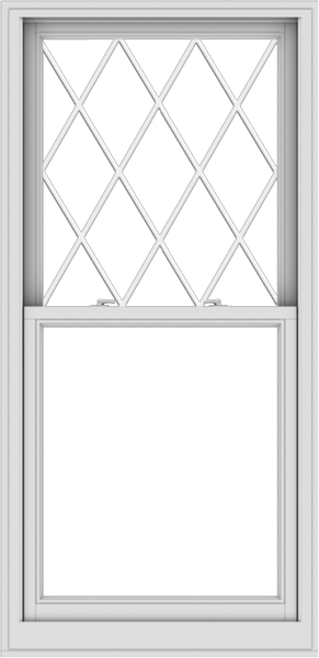 WDMA 32x66 (31.5 x 65.5 inch)  Aluminum Single Double Hung Window with Diamond Grids