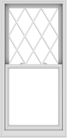 WDMA 32x66 (31.5 x 65.5 inch)  Aluminum Single Double Hung Window with Diamond Grids