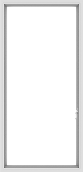 WDMA 32x66 (31.5 x 65.5 inch) White uPVC Vinyl Push out Casement Window with Colonial Grids Interior