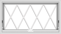 WDMA 36x20 (35.5 x 19.5 inch) White Vinyl uPVC Crank out Awning Window without Grids with Diamond Grills