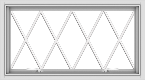 WDMA 36x20 (35.5 x 19.5 inch) White uPVC Vinyl Push out Awning Window without Grids with Diamond Grills